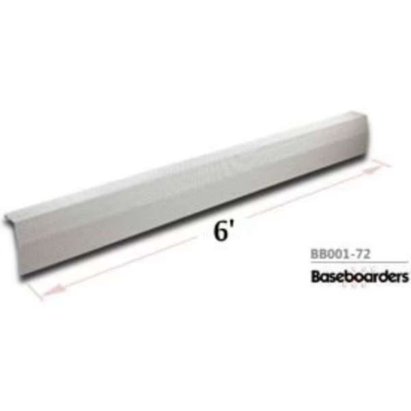 Baseboarders® Premium Series 6 ft Steel Easy Slip-on Baseboard Heater Cover, White, Buss General Partner Co Ltd, Mfr#: BB001-72-WHT